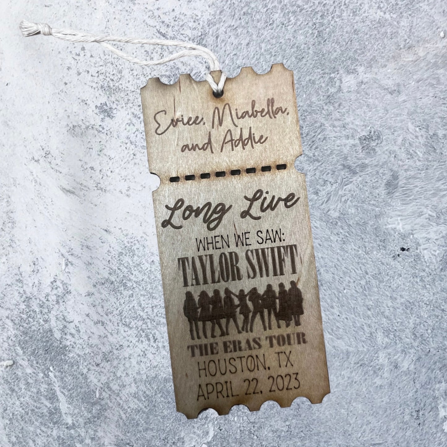 Eras Tour - Engraved Ticket