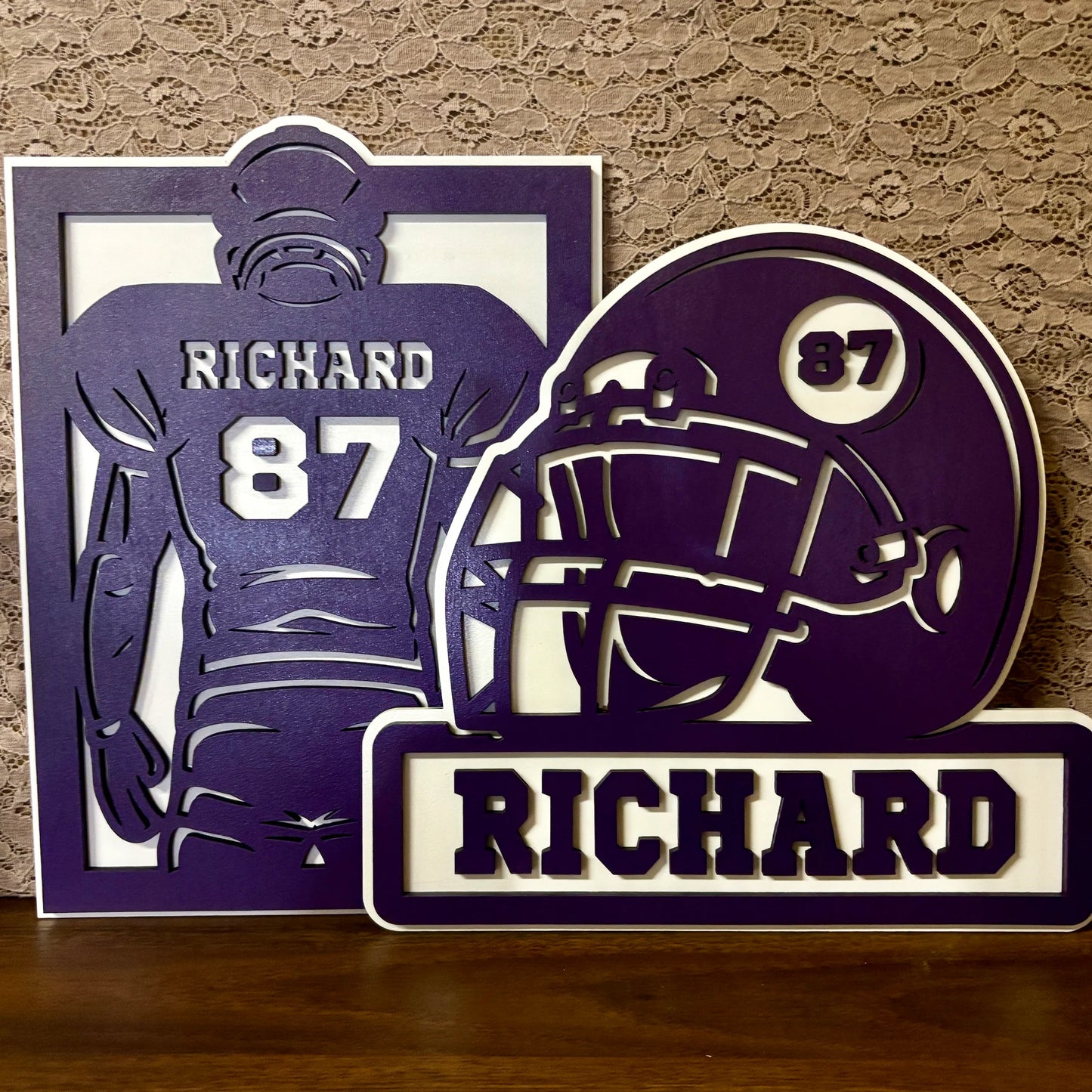 Personalized Helmet Football Player Sign| Celebrate Your Star Player | Football Gift