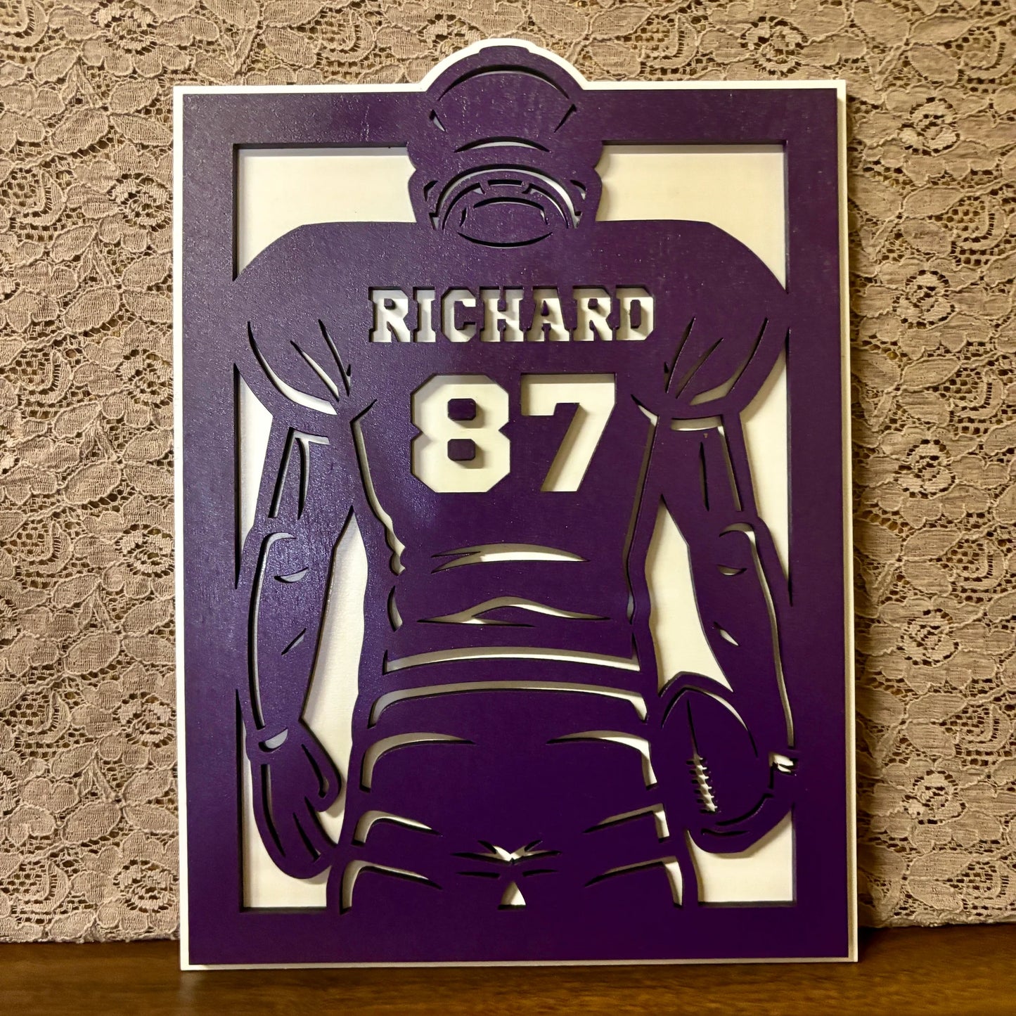 Personalized Jersey Football Player Sign| Celebrate Your Star Player | Football Gift
