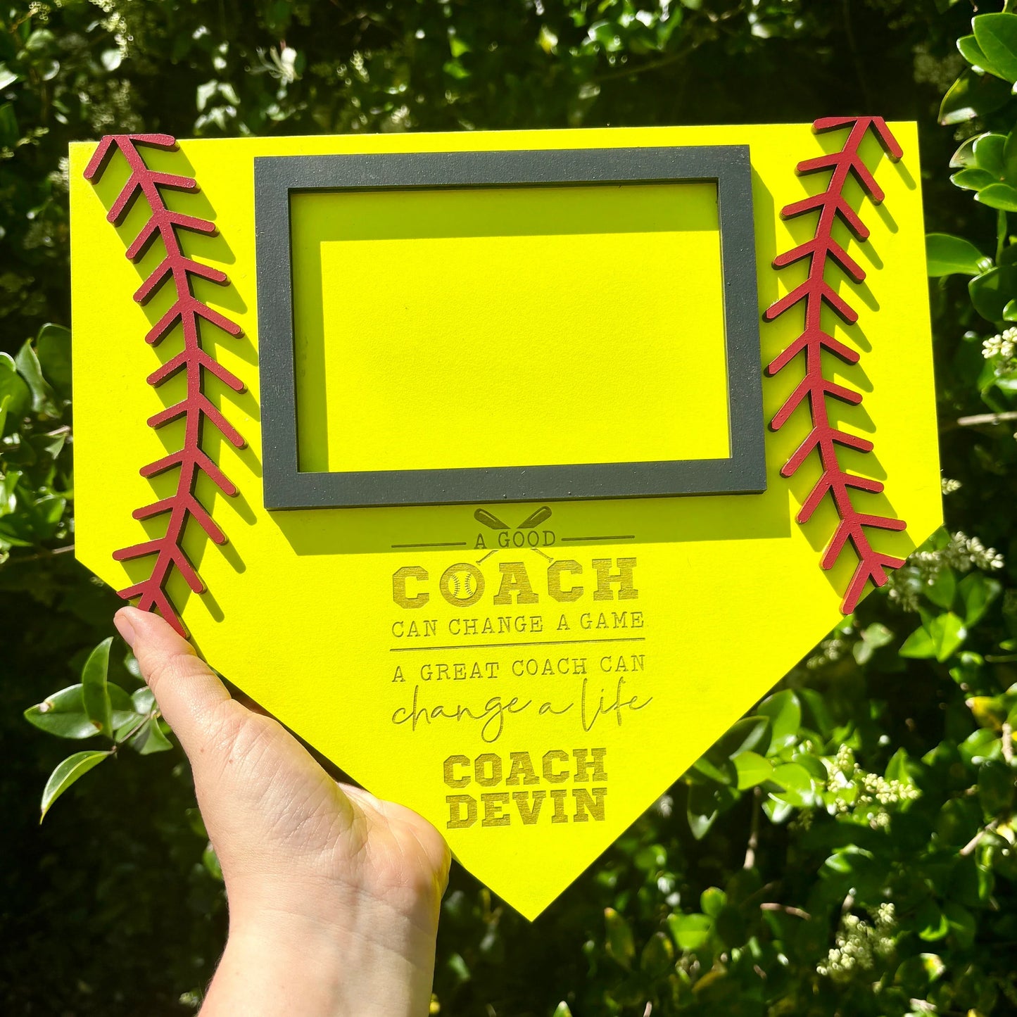 Custom Softball Coach Photo Frame | Personalized Softball Wall Hanging | Softball Team Gift | Softball Picture Frame