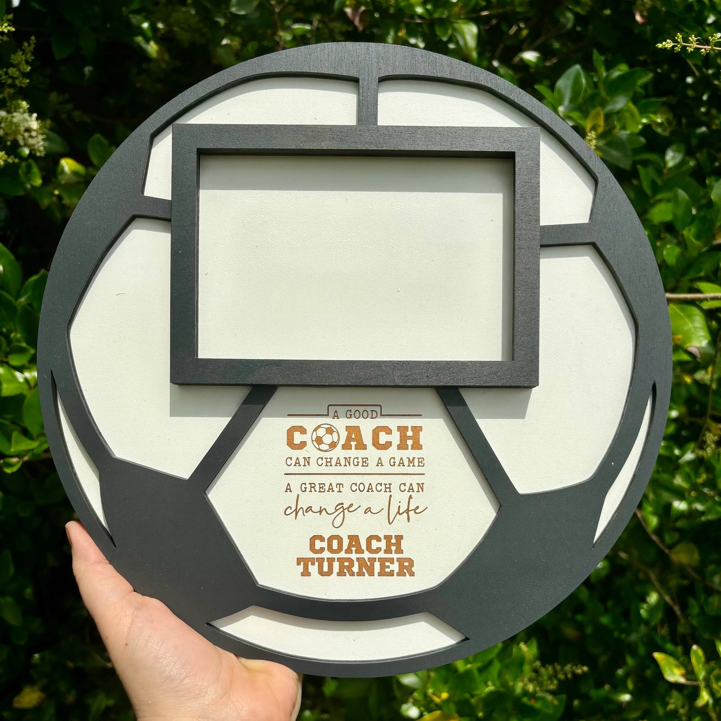Custom Soccer Coach Photo Frame | Personalized Sports Wall Hanging | Soccer Team Gift | Soccer Picture Frame