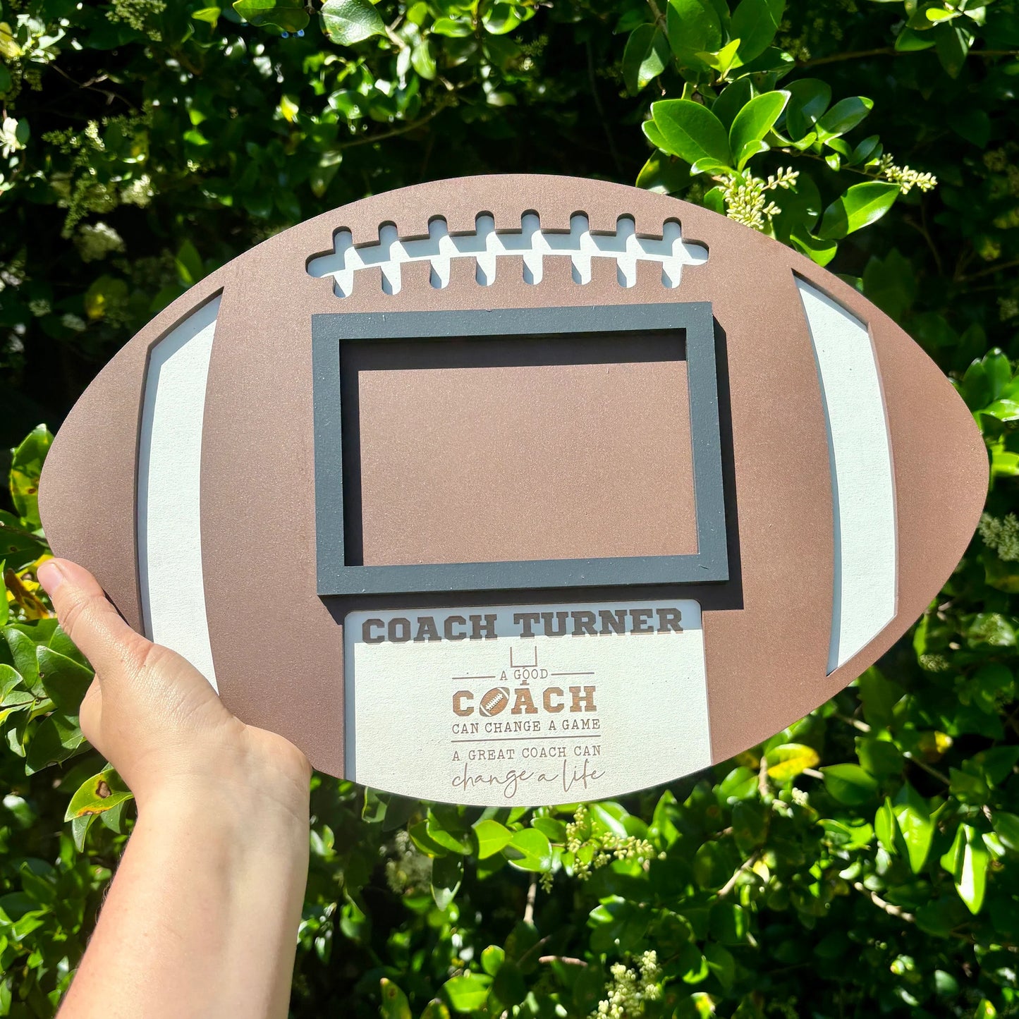 Custom Football Coach Photo Frame | Personalized Football Wall Hanging | Football Team Gift | Football Picture Frame