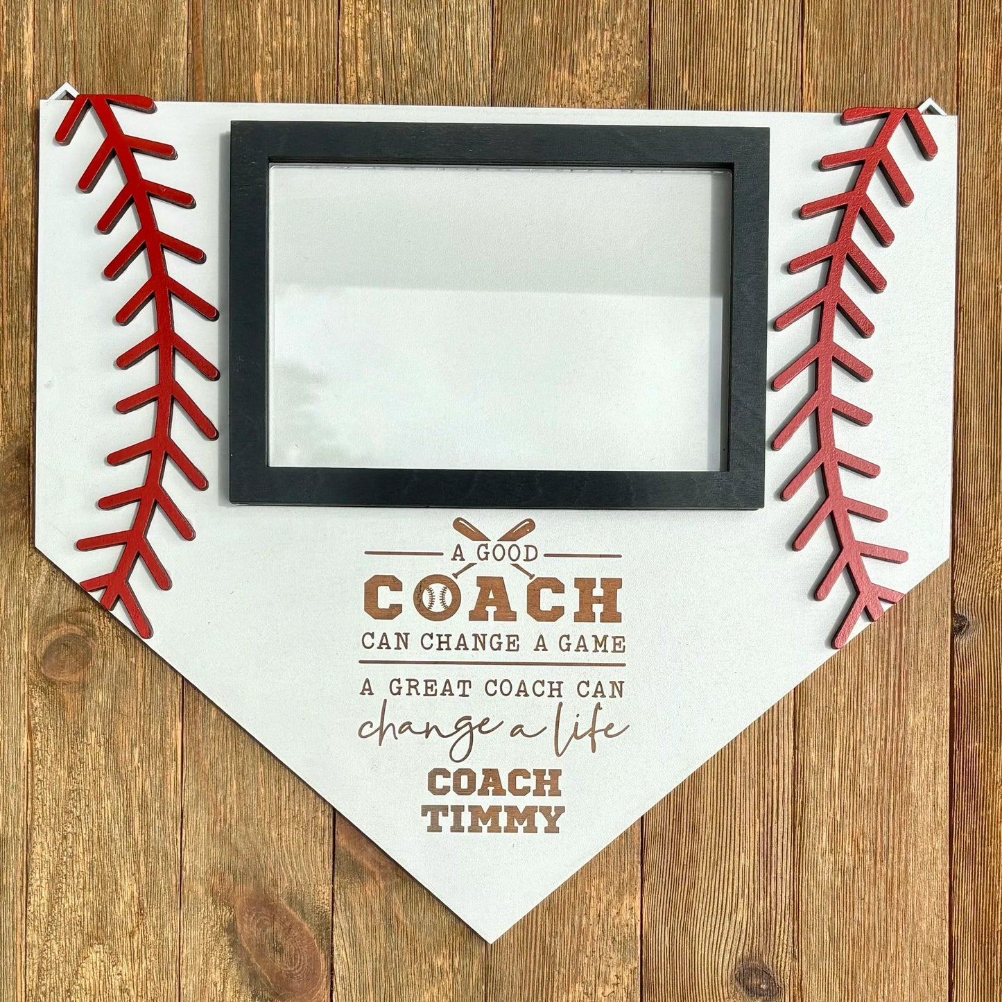 Custom Baseball Coach Photo Frame | Personalized Sports Wall Hanging | Baseball Team Gift | Baseball Picture Frame