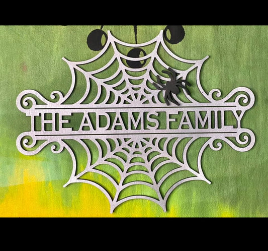 Spiderweb Last Name Sign | Spooky Season Halloween Sign | Spooky Season Decor | Spooky Vibes Wall Art