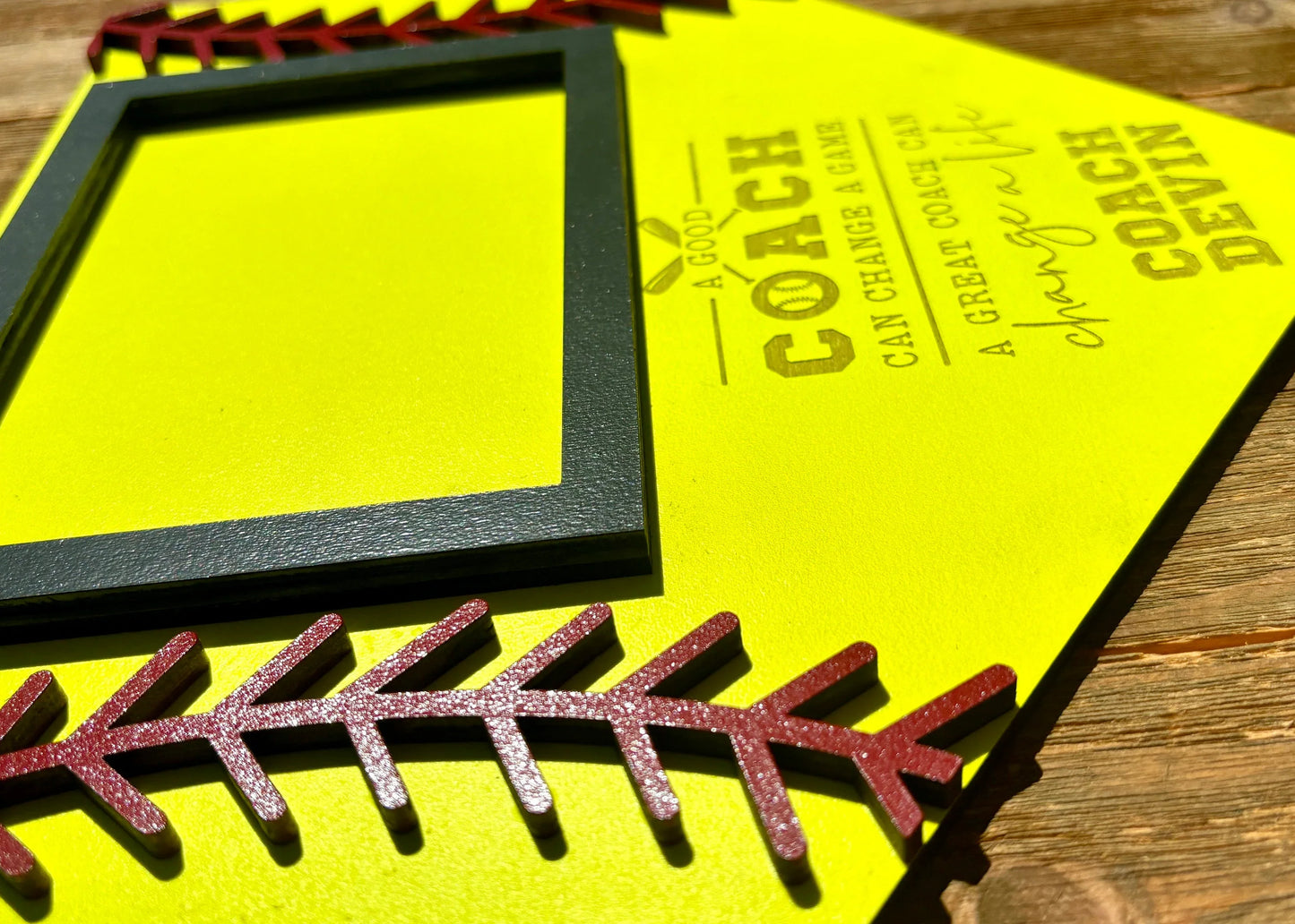Custom Softball Coach Photo Frame | Personalized Softball Wall Hanging | Softball Team Gift | Softball Picture Frame