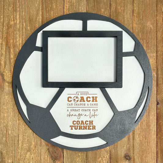Custom Soccer Coach Photo Frame | Personalized Sports Wall Hanging | Soccer Team Gift | Soccer Picture Frame