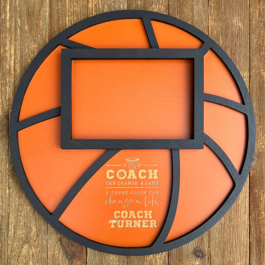 Custom Basketball Coach Photo Frame | Personalized Sports Wall Hanging | Basketball Team Gift | Basketball Picture Frame