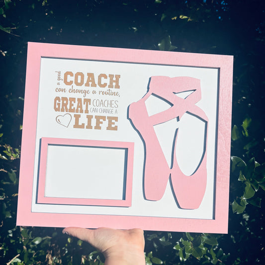 Custom Ballet Coach Photo Frame | Personalized Sports Wall Hanging | Ballet Team Gift | Ballet Picture Frame