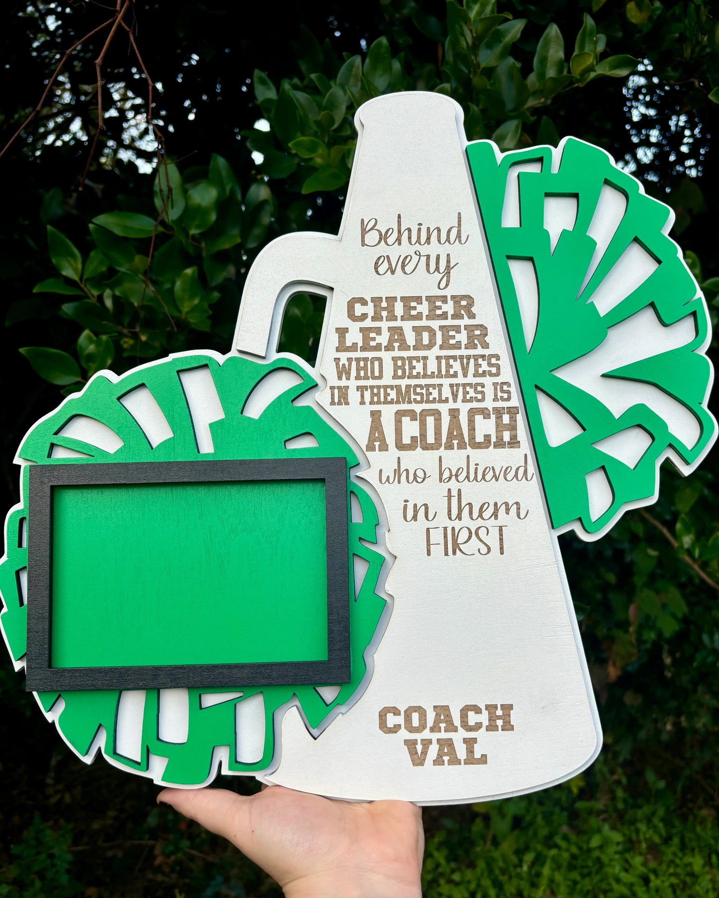 Custom Cheer Coach Photo Frame | Personalized Cheer Wall Hanging | Cheer Team Gift | Cheer Picture Frame