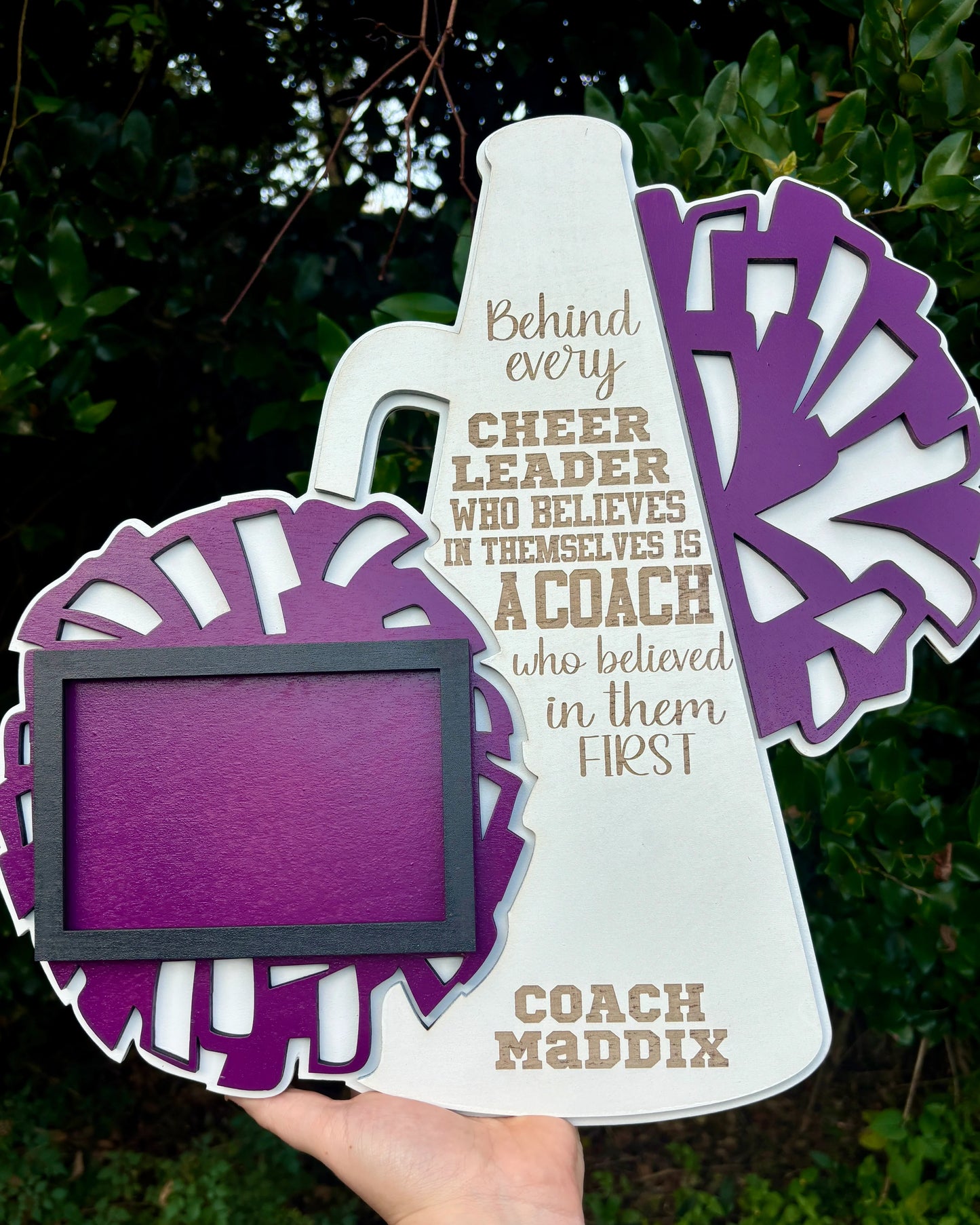 Custom Cheer Coach Photo Frame | Personalized Cheer Wall Hanging | Cheer Team Gift | Cheer Picture Frame
