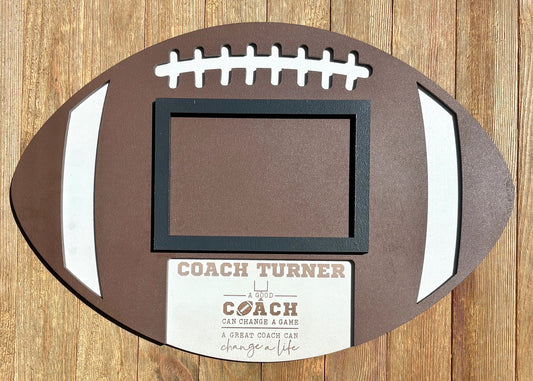 Custom Football Coach Photo Frame | Personalized Football Wall Hanging | Football Team Gift | Football Picture Frame